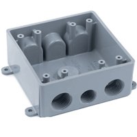 2G BOX GRAY PVC WTHRPRF