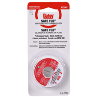 Oatey Safe-Flo 53062 Wire Solder, 1/4 lb Carded, Solid, Gray/Silver, 415 to