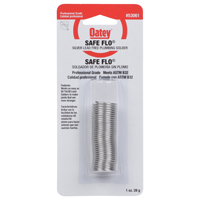 Oatey Safe-Flo 53061 Wire Solder, 1 oz Carded, Solid, Gray/Silver, 415 to