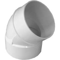 CANPLAS 414194BC Street Pipe Elbow, 4 in, Spigot x Hub, 45 deg Angle, PVC,