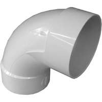 CANPLAS 414164BC Sanitary Pipe Elbow, 4 in, Hub, 90 deg Angle, PVC, White