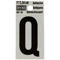 LETTER HOUSE Q 1IN REFL BLK