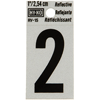 NUMBER HOUSE 2 1IN REFL BLK