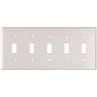 SWITCH PLATE 5 GANG WHITE 2155W