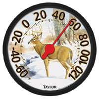 Taylor 6709E Deer Thermometer, 13-1/4 in Display, -60 to 120 deg F