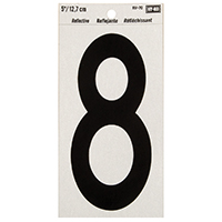 NUMBER HOUSE 8 5IN REFL BLK