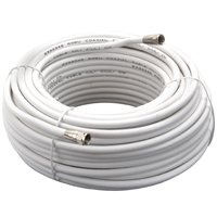 CABLE COAX RG6/F CONN100FT WHT