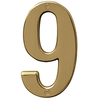 NUMBER HOUSE 9 SB 5IN POL BRS