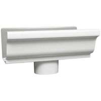 Amerimax 27010 Gutter End with Drop, 2 in W, Aluminum, White, For: 5 in