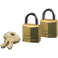 Master Lock 120T Padlock, 3/4 in W Body, Brass