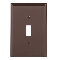 SWITCH PLATE 1GANG BROWN TGL MID