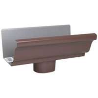 END GUTTER W/OUTLT ALU BRW 5IN