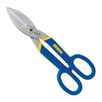 IRWIN 22007 Tinner Snip, 7 in OAL, 1-1/2 in L Cut, Curved, Straight Cut,
