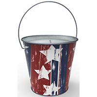 Seasonal Trends Y2563 Candle with Handle Bucket, Bucket, Printed Stars and