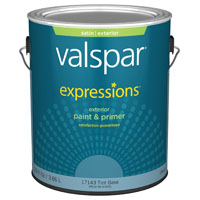 Valspar 005.0017143.007 Exterior House Paint, Satin, Tint Base, 1 gal