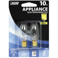 Feit Electric BP10C71/2/RP Incandescent Lamp, 10 W, Candelabra E12 Lamp