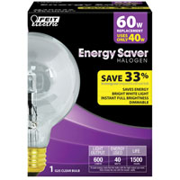 Feit Electric Q40G25 Halogen Lamp; 40 W; Candelabra E12 Lamp Base; G25 Lamp;