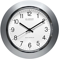 14" ATOMIC WALL CLOCK STAINLESS