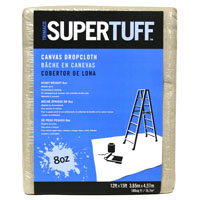 Trimaco SUPERTUFF 58903 Drop Cloth, 15 ft L, 12 ft W, Canvas, Tan