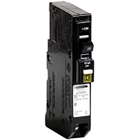 Square D QO120PCAFIC Circuit Breaker, CAFCI, Mini, Plug, 20 A, 1-Pole, 120 V
