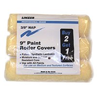 Linzer RS1433 Paint Roller Cover, 3/8 in Thick Nap, 9 in L