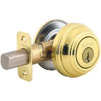 1-CYL DEADBOLT SMT BRT BRASS