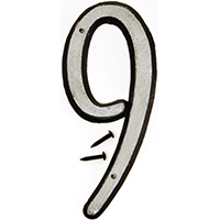 NUMBER HOUSE 9 PLST 4IN REFLEC