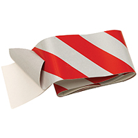 TAPE SAFETY RED/SLV STRIPE 2"X