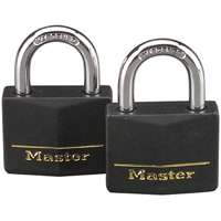 Master Lock 141T Padlock, Keyed Alike Key, 1/4 in Dia Shackle, Steel