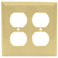 WALL PLATE 2GANG DPLX RECPT IV