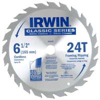 IRWIN 15120 Circular Saw Blade, 6-1/2 in Dia, Carbide Cutting Edge, 5/8 in