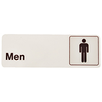 HY-KO D-4 Graphic Sign, Rectangular, Men, Dark Brown Legend, White