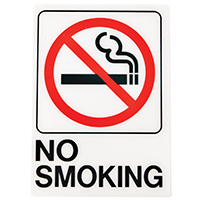 SIGN NO SMOKING 5X7IN PLASTIC