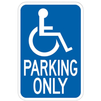 SIGN HANDICAP PARKING HWY ALUM