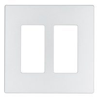 WALL PLATE 2 GANG DECR MID WHT