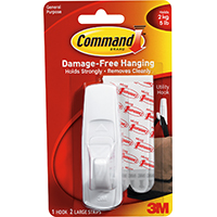Command 17003CS Clip Strip, Plastic Backing, White