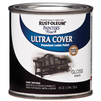 RUST-OLEUM PAINTER'S Touch 1979730 Brush-On Paint, Gloss, Black, 0.5 pt Can