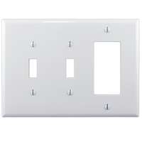 WALLPLATE 3G 2TGL/DECR MID WHT