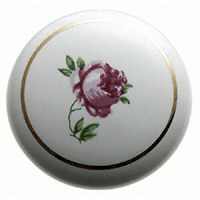 KNOB CABINET 1-1/2IN FLORAL WH