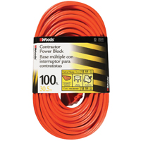 CORD EXT OUTDOOR12/3X100FT ORG