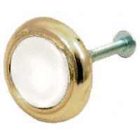 KNOB CABINET 1-1/4IN POL BR/WH