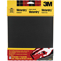 3M 9084 Sandpaper, 11 in L, 9 in W, 600 Grit, Ultra Fine, Silicone Carbide
