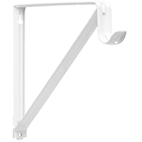 BRACKET SHELF/ROD NON-ADJ WHT