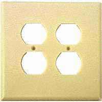 WALL PLATE 2GANG DPLX RECPT IV