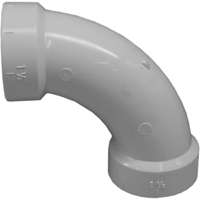 CANPLAS 192276 Long Sweep Pipe Elbow, 1-1/2 in, Hub, 90 deg Angle, PVC,