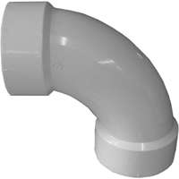 CANPLAS 192278 Long Sweep Pipe Elbow, 3 in, Hub, 90 deg Angle, PVC, White