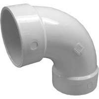 CANPLAS 192279 Long Sweep Pipe Elbow, 4 in, Hub, 90 deg Angle, PVC, White