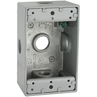 1G GRAY ALUM 5 OUTLET BOX