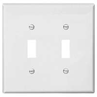 WALL PLATE 2 GANG TGL POLY WHT