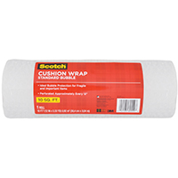 Scotch 7920-ESF Cushion Bubble Wrap, 10 ft L, 12 in W, Nylon